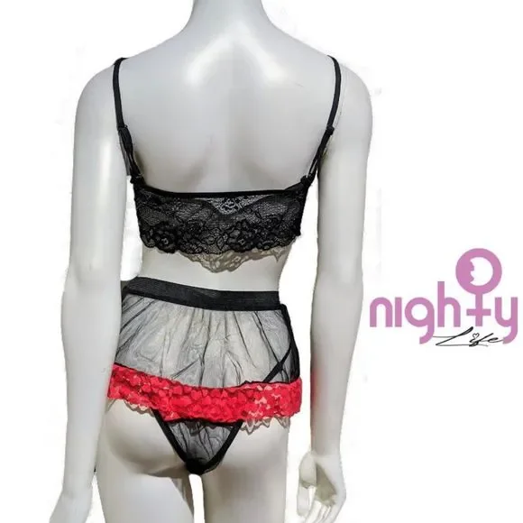 I Heart you 3 piece  Lingerie Set - Picture 3 of 5